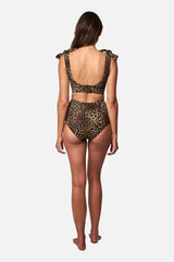 UNE PIECE-Never Say Never High-Waisted Bikini Bottom LEOPARD