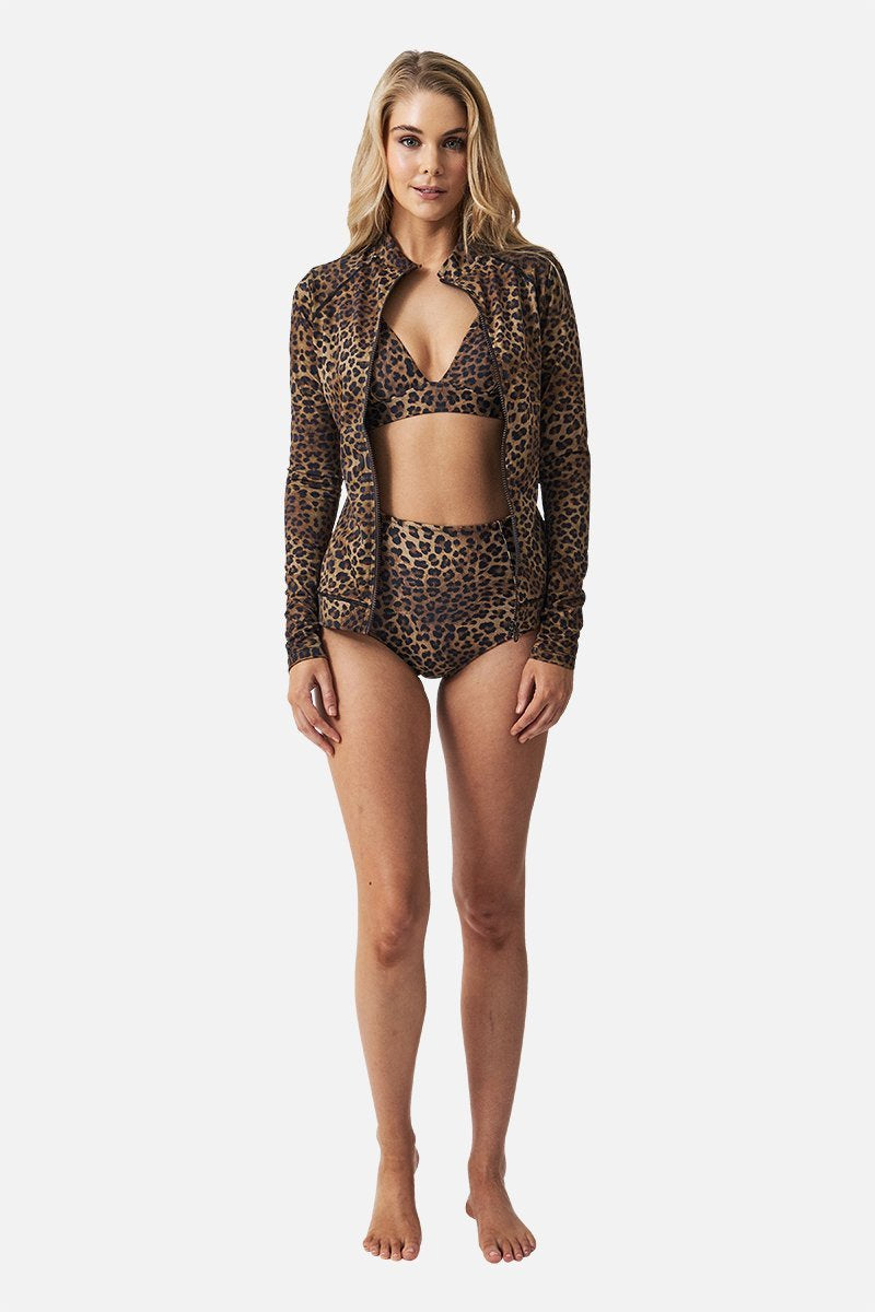 UNE PIECE-Never Say Never High-Waisted Bikini Bottom LEOPARD