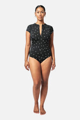 UNE PIECE-Original Sexie Rashie Cap Sleeve POLKA NOIR