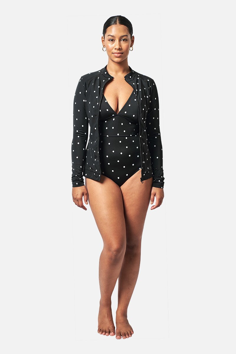 UNE PIECE-Original Sexie Rashie Top POLKA NOIR