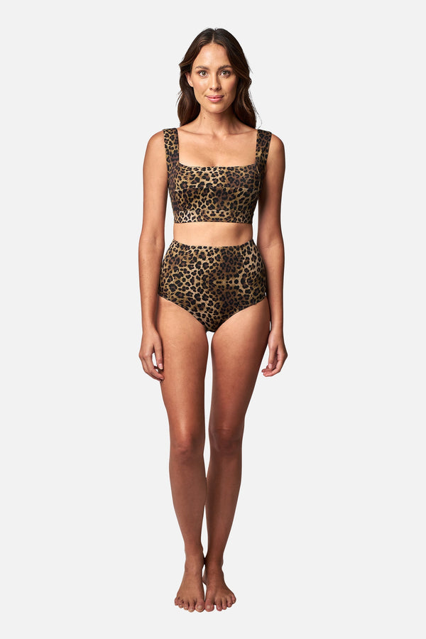 UNE PIECE-Classic Square Neck Bikini Bralette LEOPARD